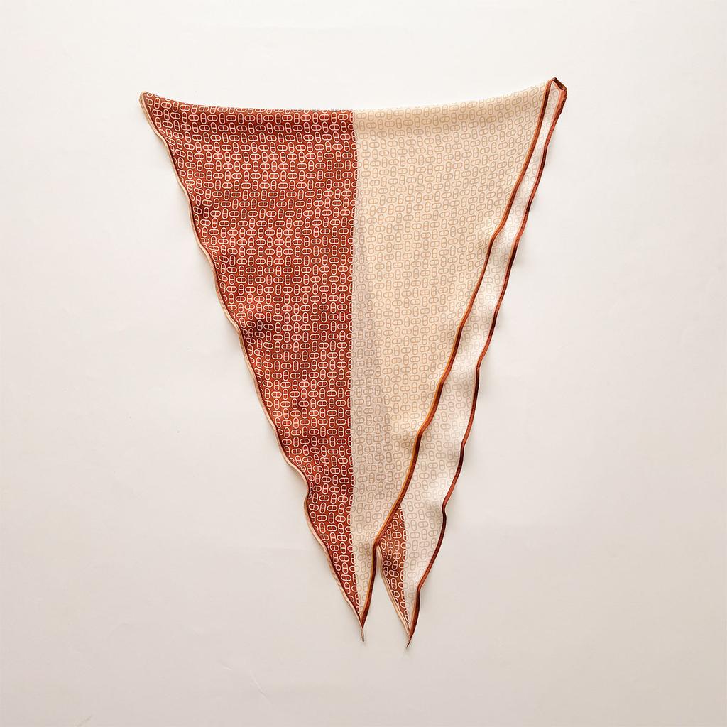 Retro Cashew Print Silk Scarf Accessories Rhombus Versatile Triangle Scarf Spring And Summer Thin Out Clothing With Shawl