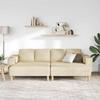 Living Room Sofa Set 3 Pcs Cream Polyester