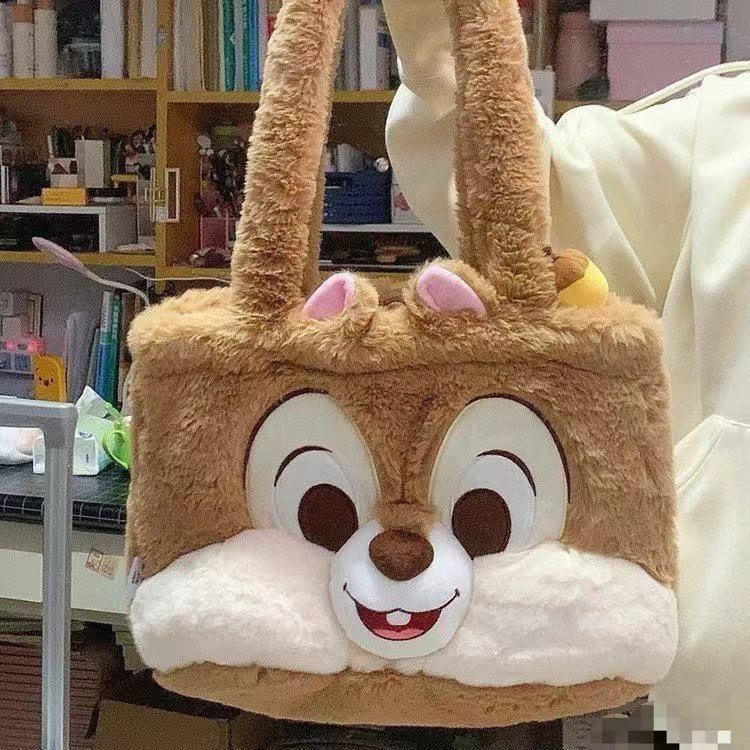Plush Squirrel Shoulder Bag For Daily Use With Large Capacity And Soft Material For Women And Men
