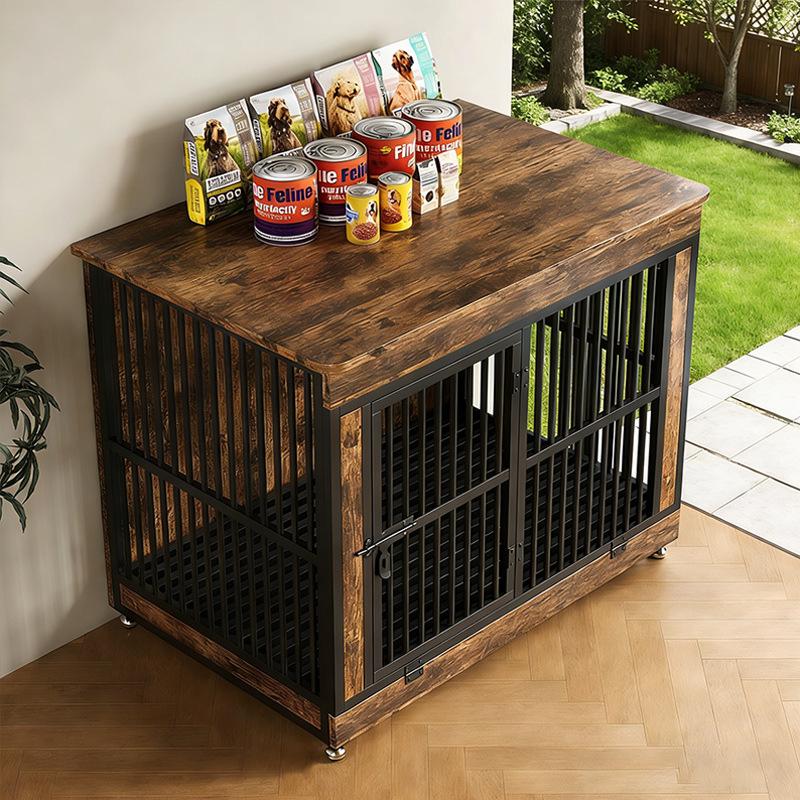 Wooden Dog Crate Villa with Toilet - Stylish Furniture for Small, Medium, Large Dogs