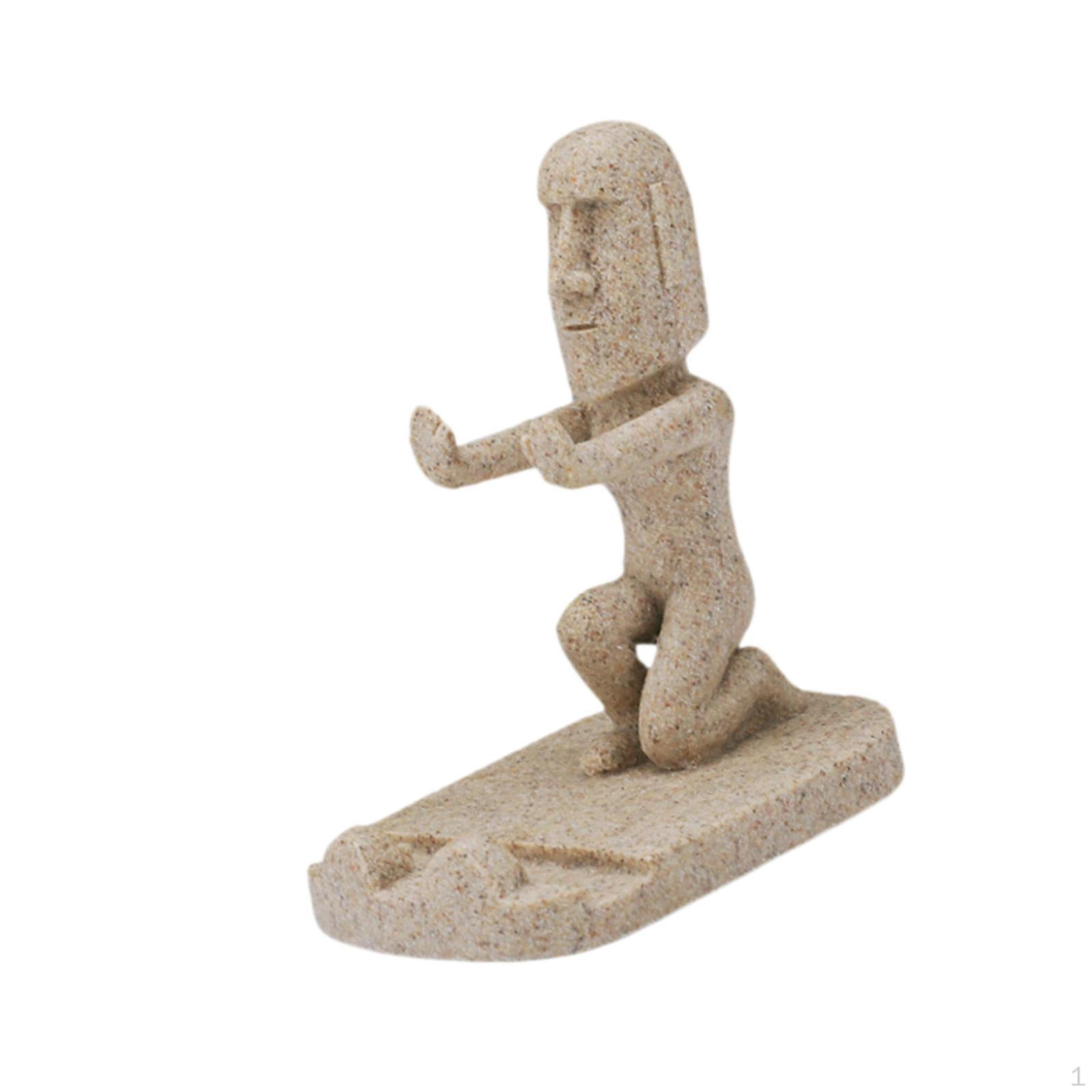 

Древняя скульптура головы Моаи Подставка для телефона для современного настольного компьютера Squat