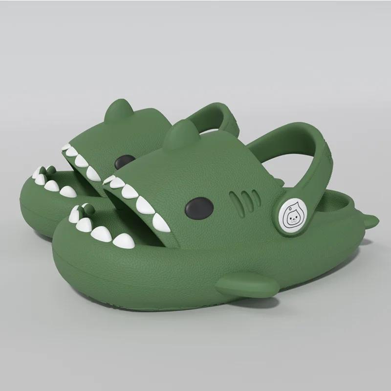 Three-dimensional Children's Shark Hole Shoes Summer Home Baby Non Slip Platform Sandals Cute Cartoon Soft Sole Kids Slippe