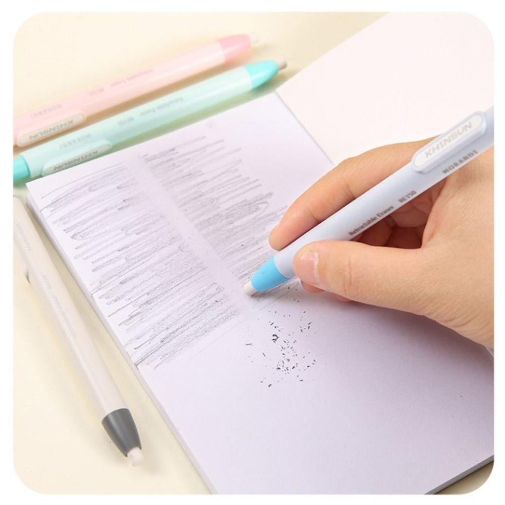 Pen Style Retractable Eraser Writing Pencil Rubber New Design Press Pencil Eraser  Student