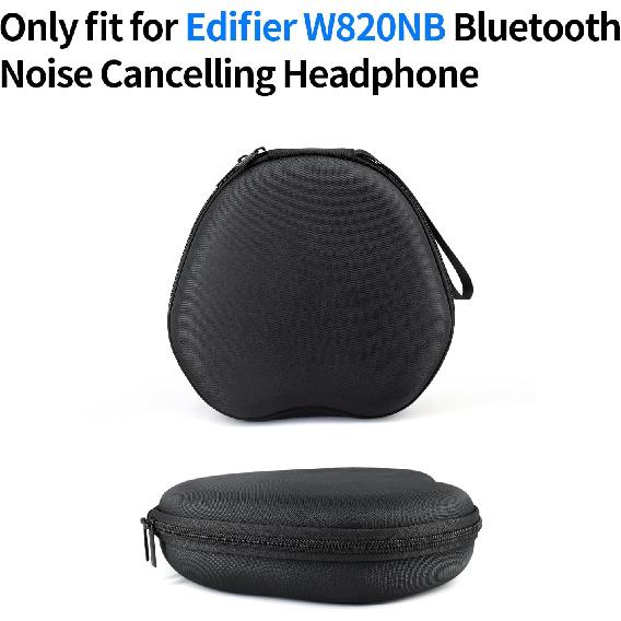 Headphone Case for Edifier W820NB Bluetooth Noise Cancelling Headphone, Headphone Bag Compatible with EDIFIER Free Pro, Mesh Bag for USB Cables,