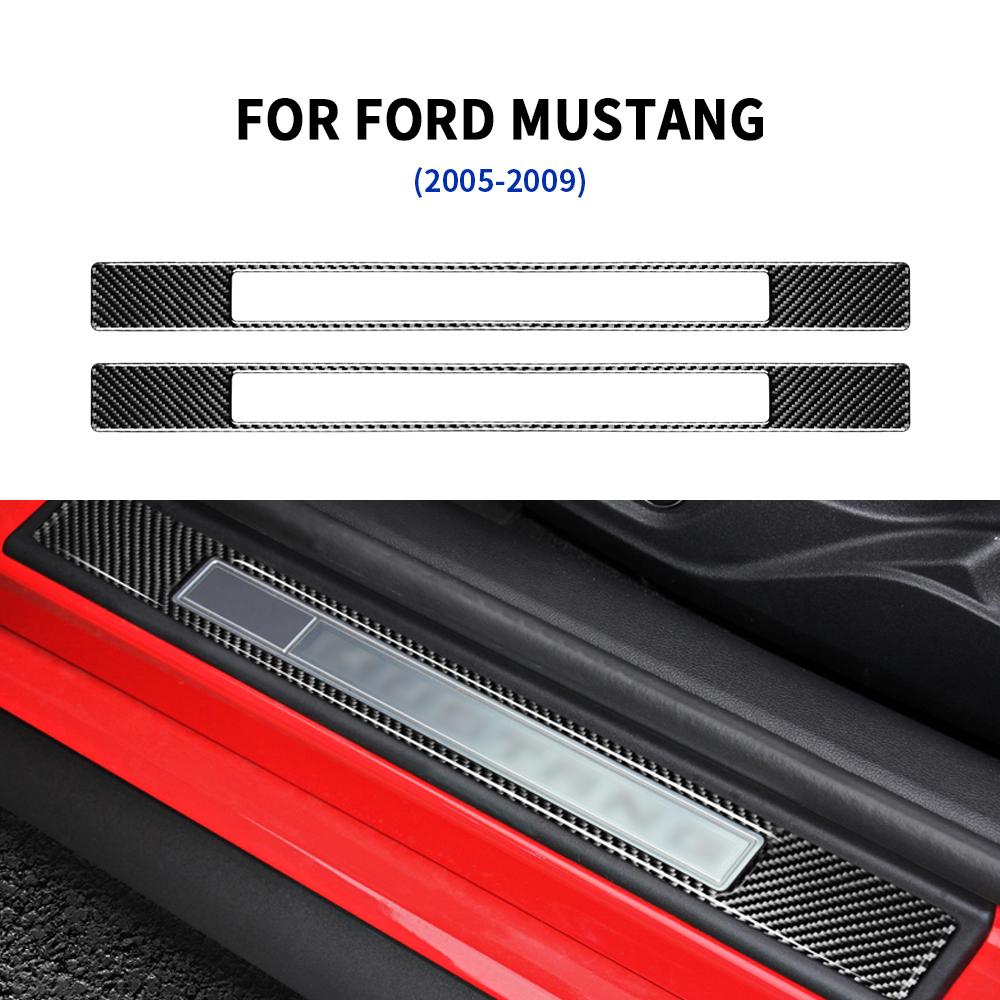 

Real Soft Carbon Fiber for Ford Mustang 2005 2006 2007 2008 2009 Accessories Interior Trim Car Door Protect Sills Cover Sticker