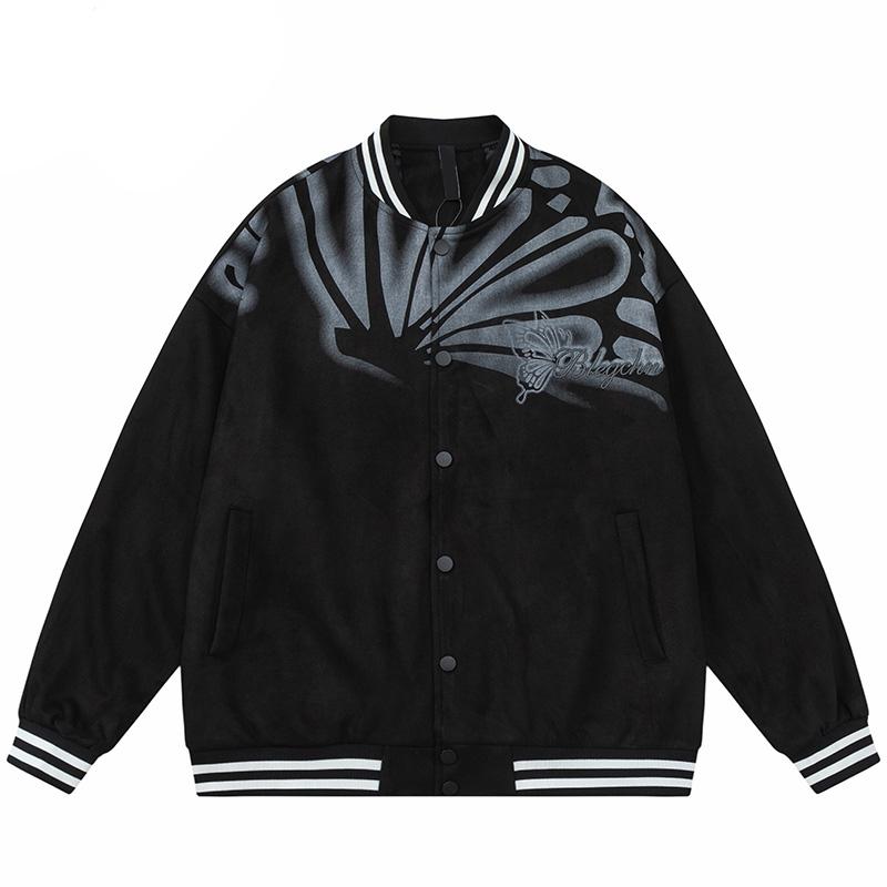 

Бейсбольная куртка унисекс с вышивкой бабочки