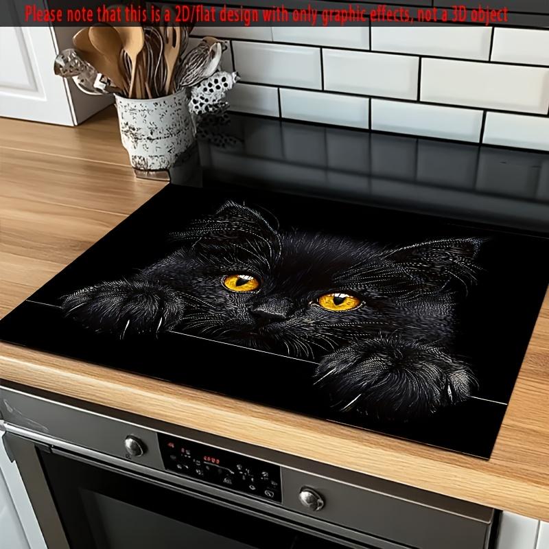 1Pcs Rubber Drying Mat With Cat Pattern Print For Coffee Shop Restaurant Kitchen Carpet Tableware Durable Diatom Mud Table Mat Pet Mat Coffeeware