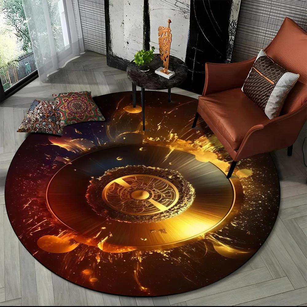 Colorful Musical Note Music Score Cartoon Round Carpet Rug for Living Room Bedroom Kids Playroom Decor,Pet Area Rug Non-slip Mat