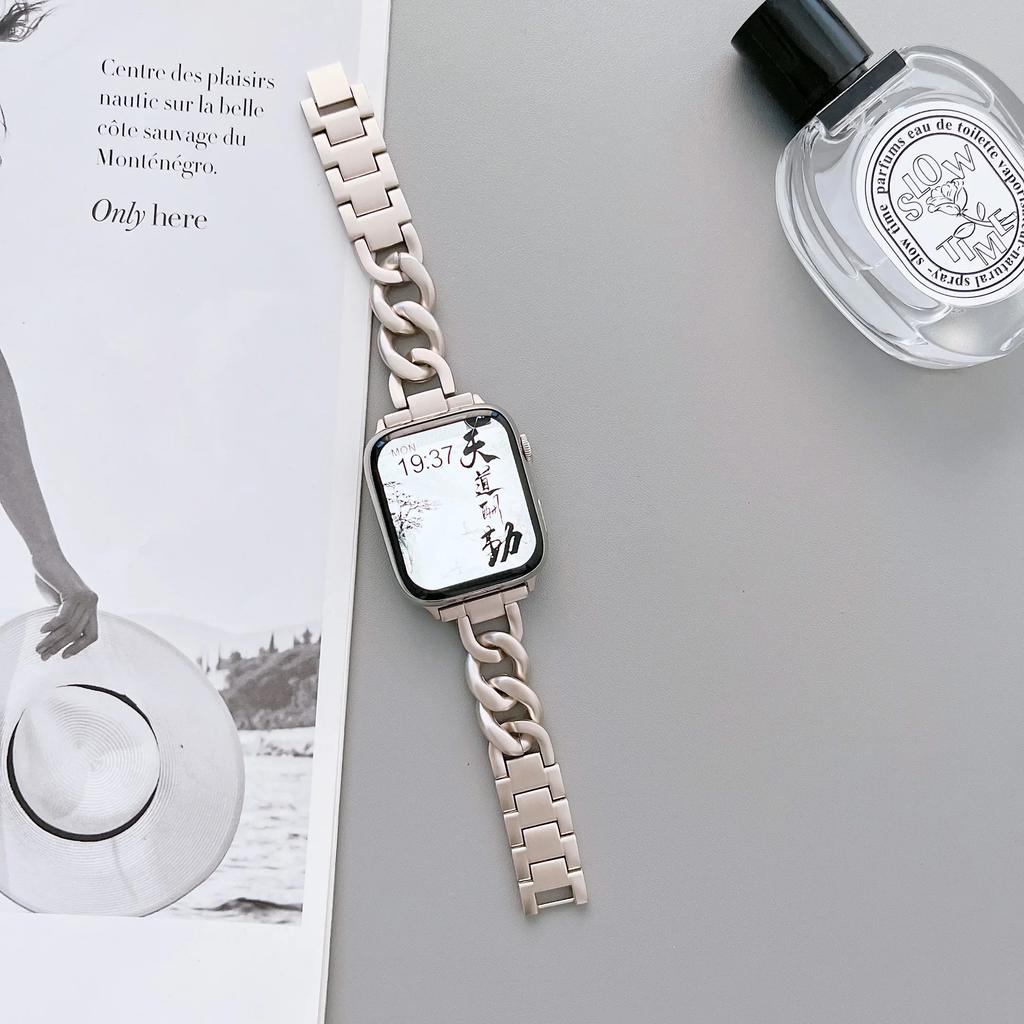 Starlight Stållänkarmband för Apple Watch Series Ultra 8 7 SE 6 5 4 3 49mm Metallarmband IWatch 38 40 41mm 42 44 mm 45mm