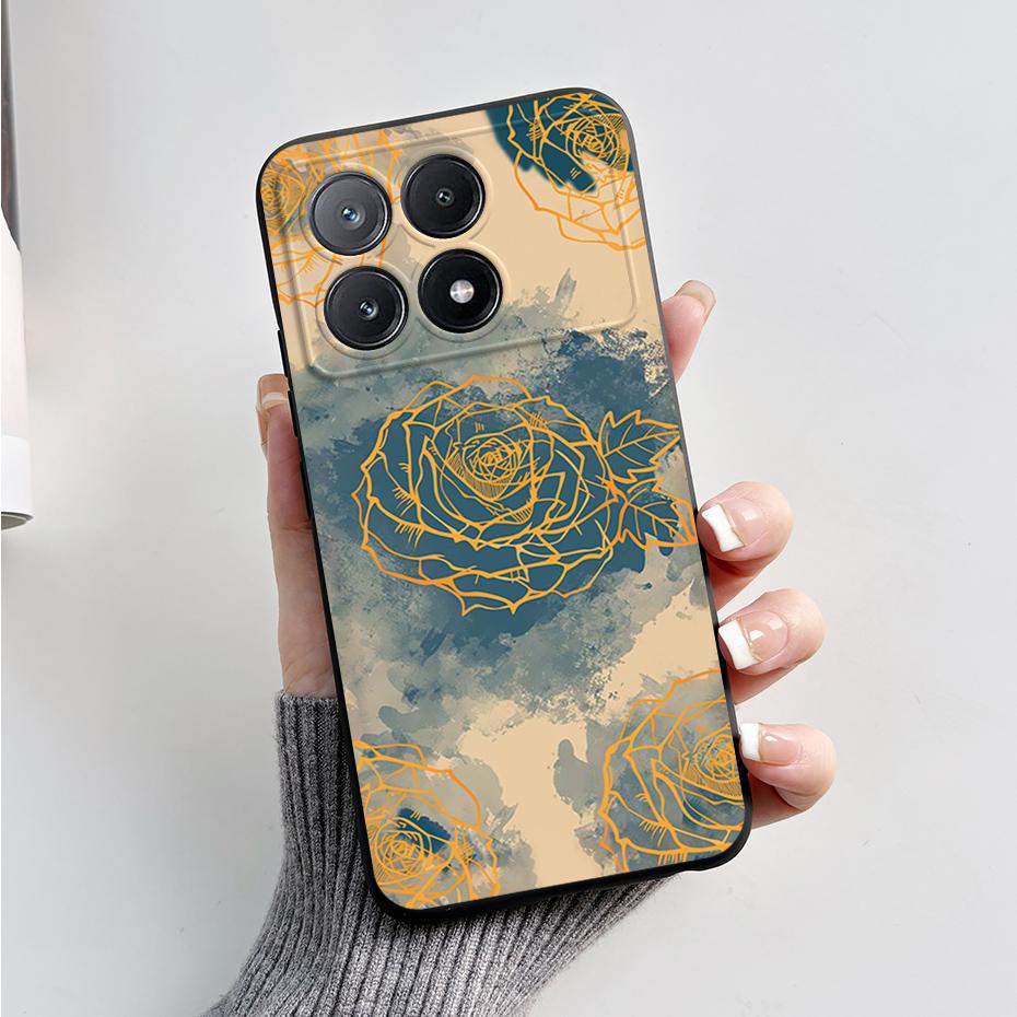 For Xiaomi Poco X6 Pro Case Stylish Painted Silicone Bumper Shockproof Phone Cases Cover Coque For Xiaomi Poco X6 Pro 5G Fundas