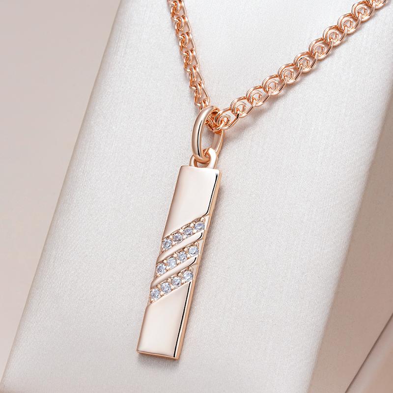 Oval Brown Natural Zircon Pendant Necklace For Women Fashion  Rose Gold Color High Quality Bride Wedding Jewelry
