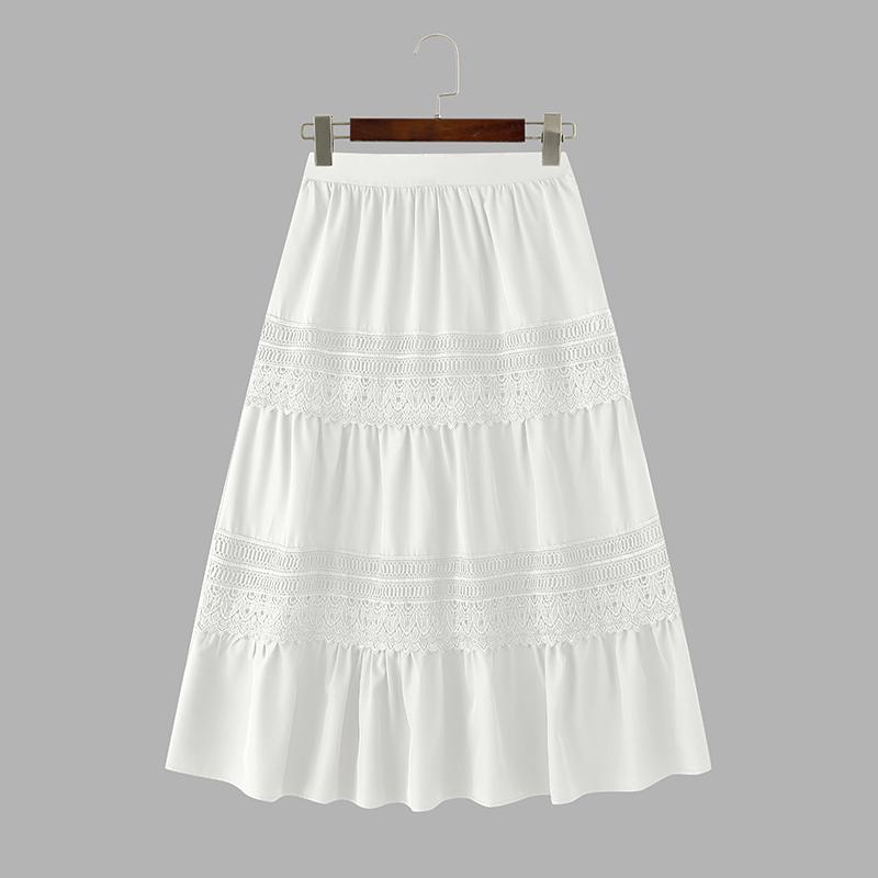 

Жіночі повсякденні вільні довгі спідниці з еластичною талією ZANZEA 2XL білий