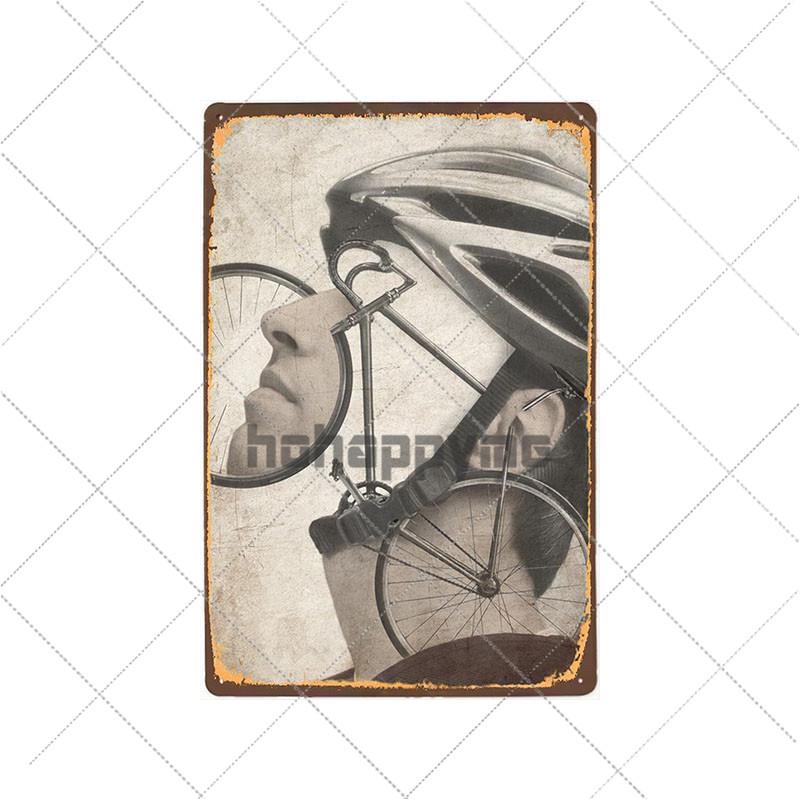 Segni Metallici Bici Vintage Poster Retro Bici da Ciclismo Decorazione Bar Pub Club Shabby Chic Pittura Artistica da Parete Targhetta 20x30cm