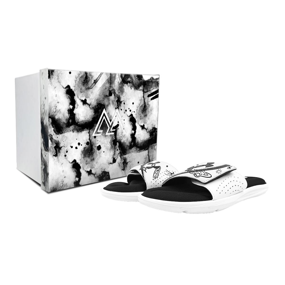 

Under Armour Ignite Slip Resistant Abrasion Resistant Slide Slippers Men s Black White 3022711-100(Team47-BOX) 40