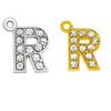 Customizable Rhinestones Letter Charm Pendant Set 26 Gold Fashionable Pendants for Necklace and Bracelet Crafting
