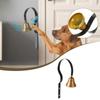 Brass Hanging Door Bell Loud Sound Clear Tone Metal Door Bell Hanging Design Curved Metal Support Wall Mount Shop Bell