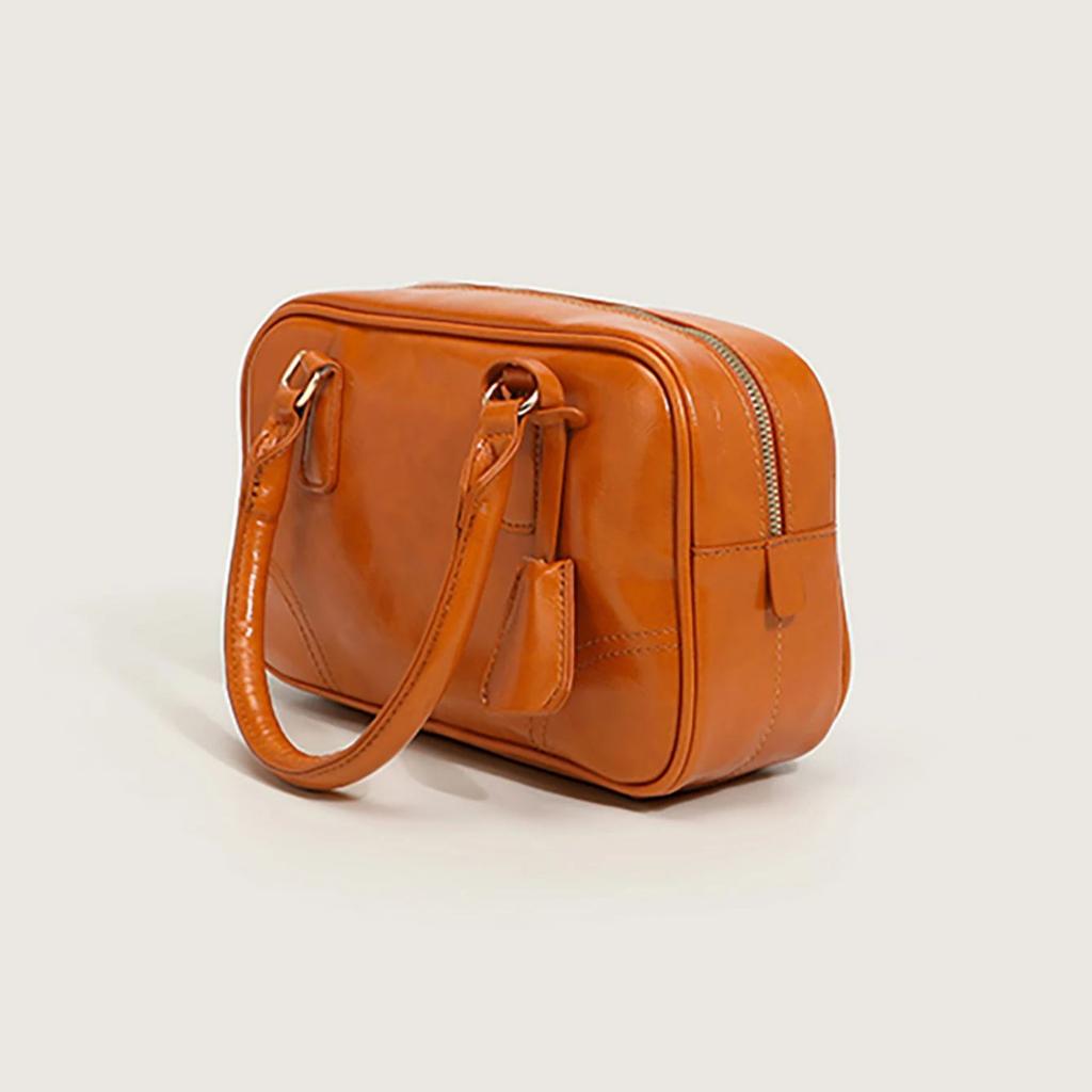 Retro Freizeit Umhängetasche für Damen 1 Schulter Boston Tasche tragbare Bowlingtasche neu