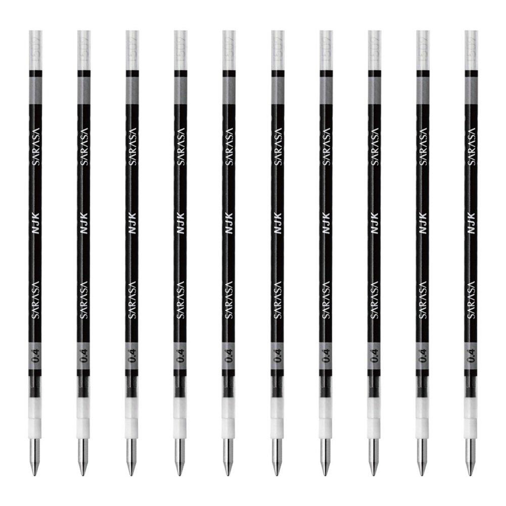 

Zebra Ballpoint Pen Prefill Sarasa BRNJK4BK Refills, NJK-0.4 Black, 10-Pack,