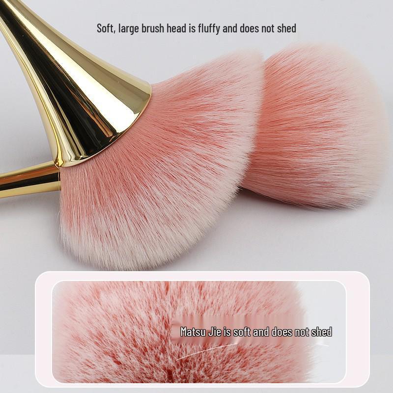 Rose Gold Goblet Makeup Brush: Soft, Loose Powder & Blush Tool for a Flawless Finish