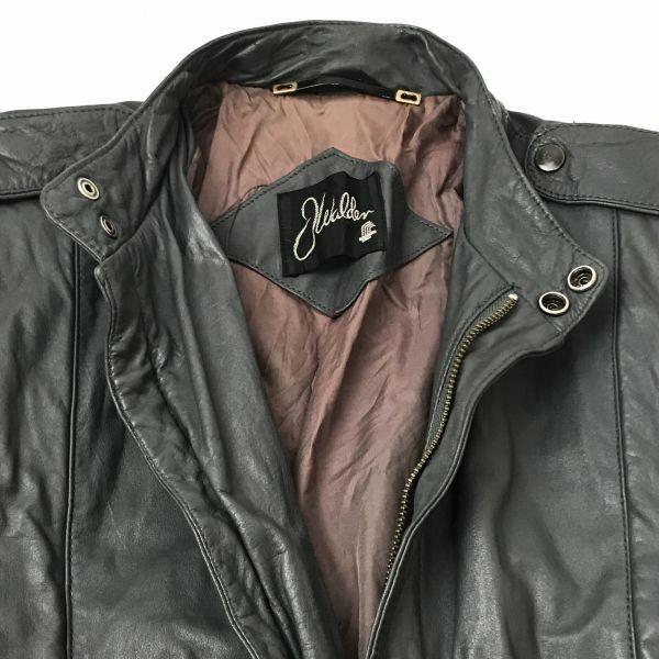 J Walden Leather Riders Jacket 40 Gray Full-Zip Lined(USED)