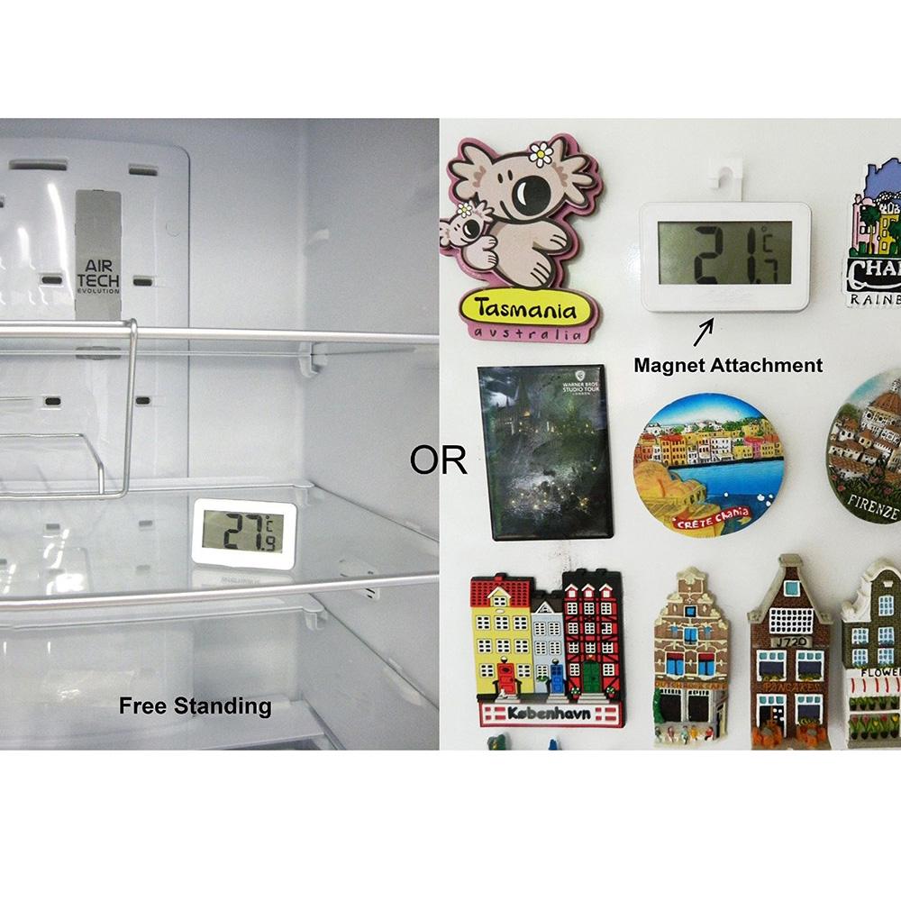 Digital LCD Refrigerator Thermometer Fridge   Thermometer with   Stand Magnet Frost Alert Home Use