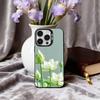 E-Emerald W-White Lotus Phone Case For iPhone17,16,15,14,13,12,11 Plus,Pro Max Black Candy Silver Phone Case