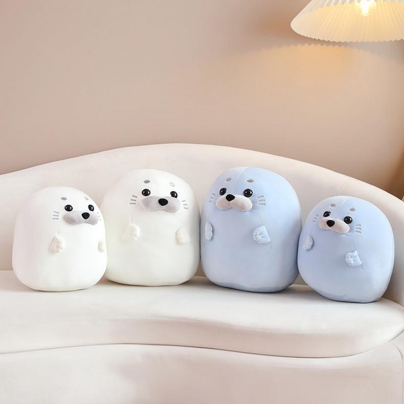 Plush Round Seal Toy Animal Stuffed Doll Cartoon Bedroom Decoration Gift Kids