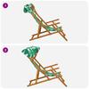 Reclining Chair 4 pcs 3 Position Solid Eucalyptus Wood