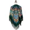 Luxury Floral Print Russian Scarf Women Retro Fringed Square Bandana Scarves Ukrainian Shawl Babushka Handkerchief Head Wraps