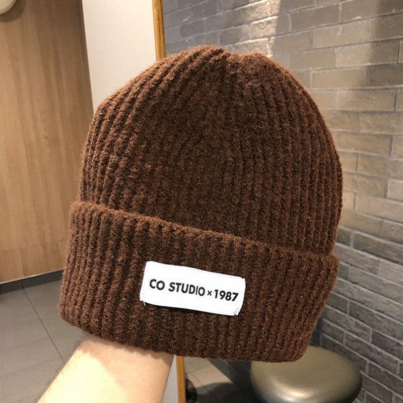 

Вязаная шапка для женщин на осень и зиму, с защитой ушей, теплая и ветрозащитная, шерстяная шапка, корейский стиль, универсальная, подчеркивающая лицо, шапка-мешок на голову от холода Adjustable