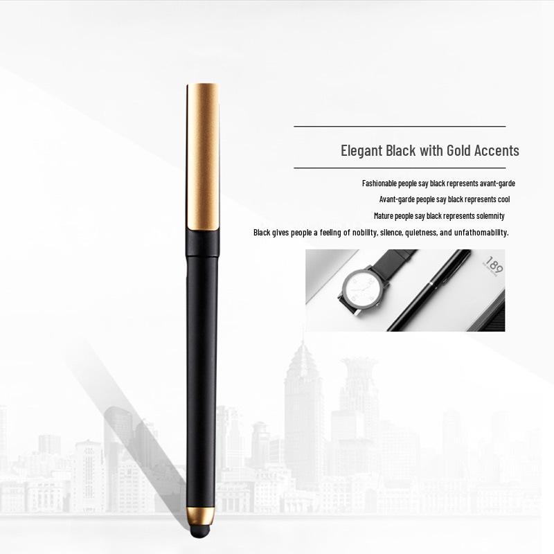 Multi-Functional Black Touchscreen Stylus Pen with Signature Feature