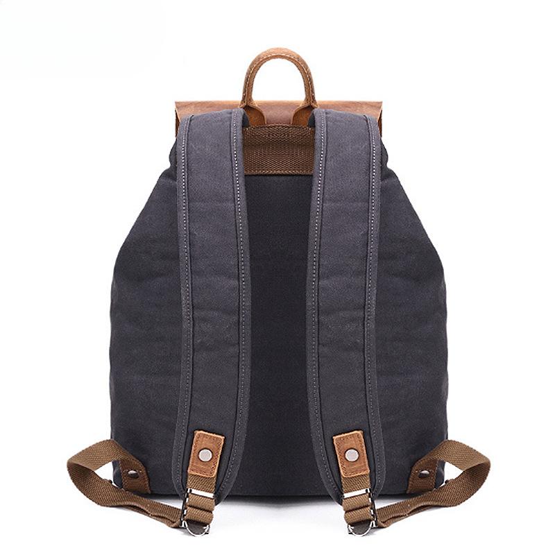 Canvas Bunched Backpack Korean Version of Women's College Style Small Backpack Student Bag