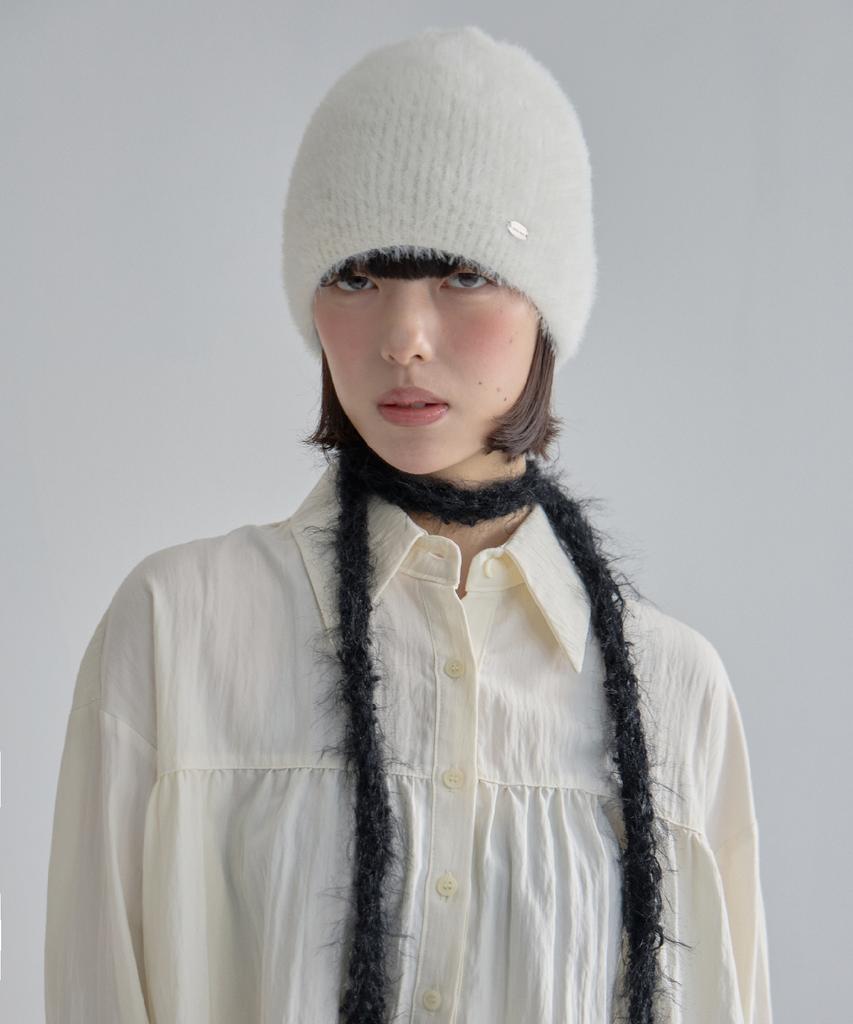 Mualeumoa Fluffy Knit Beanie-Ivory