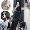 Retro Cheongsam Nightgowns Women High Open Fork Cosplay Costume Erotic Anime Sexy Lingerie Dress Lace Outfit Fancy Slim Uniform
