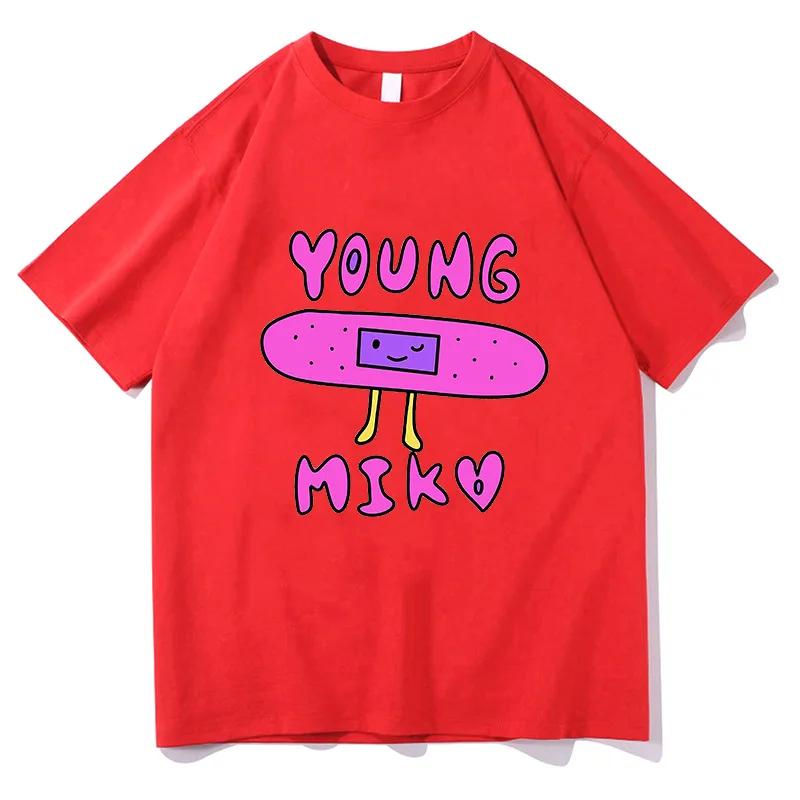 Singer Young Miko Print Graphic T Shirts Men Women Retro Fashion Short Sleeve Tshirt Harajuku Oversized Cotton Tees Streetwear