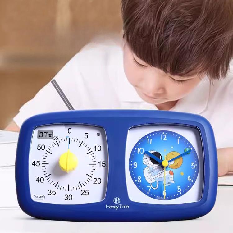 Dual Screen Visual Timer for Children and Students' Special Study Assignment Mute Alarm Clock Time Management Two In One