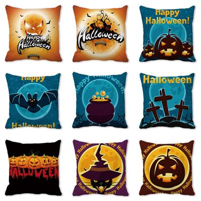 Home Decor Happy Halloween Cushion Cover Pumpkin Print Decorative Pillowcase Demon Cushion Cover 45x45cm Funda De Almohada