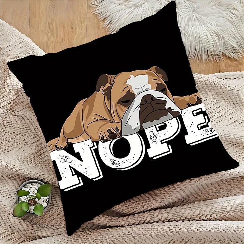 Chic English Bulldog Throw Cushion Covers Chair Living Room Pillowcase Cozy Zipper Sofa Pillow Covers Bedroom Indoor Home Decor