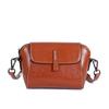 New leather women's bag oil wax cowhide shoulder bag versatile casual fashion portable messenger shell bag