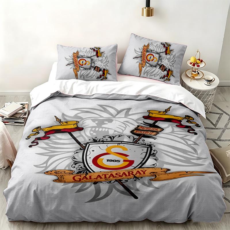 Galatasaray 3pc set Perfect for bedroom use Comfortable bedding set includes a duvet cover and two pillowcases Ideal birthday or Christmas gift