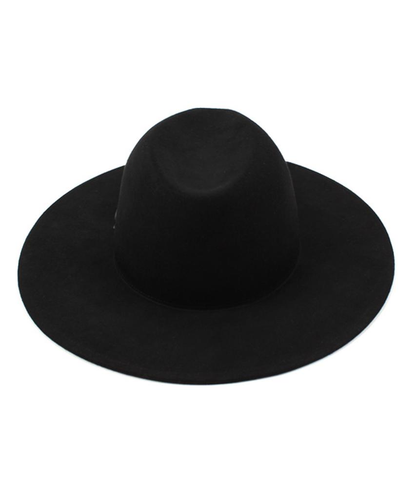 Yunibeosyeolkemiseuteuli Black Simple Wool Fedora Bk Metal Fedora