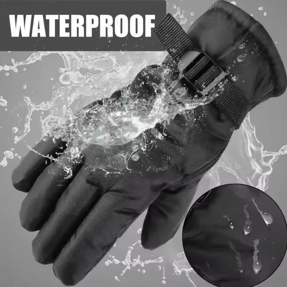 Touchscreen Winter Skiing Gloves For Women Anti Loss Buckle Outdoor Anti Cold Thick And Plush Warm Riding Gloves