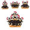 Handpainted Black Charming Dog Resin Christmas Decorations For Gifting Holiday
