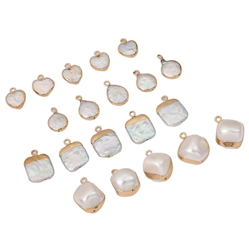 Natural Freshwater Pearl Irregular Gold Edging Single Hanging Style For DIY Necklace Bracelet Earrings Jewelry Making