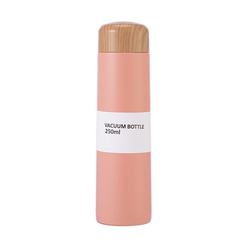 304 Stainless Steel Portable Thermos - Mini Wood Grain Water Cup for Students and Couples