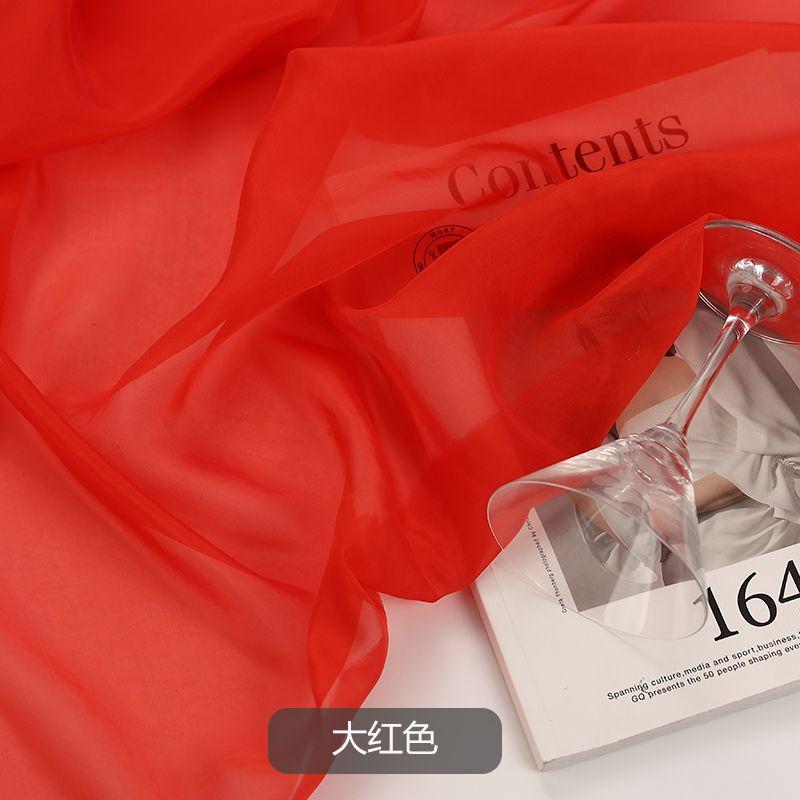 Skin-friendly Organza Fabric Per Meter for Clothes Skirts Dresses DIY Sewing Summer Translucent Soft Cloth Needlework Thin Plain