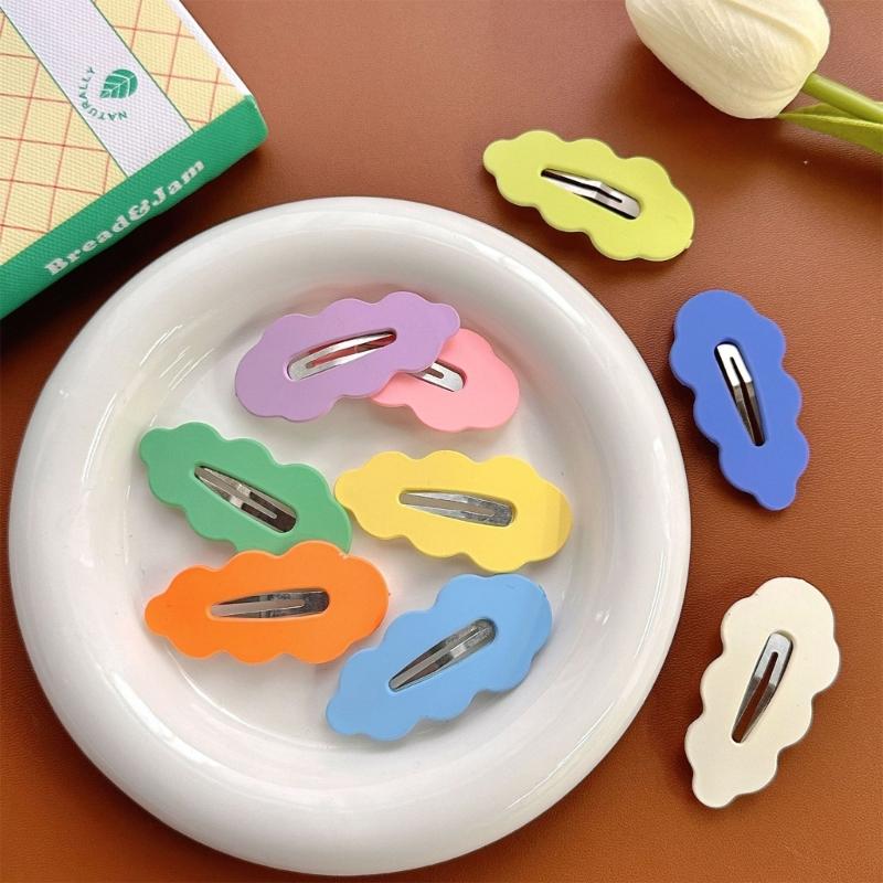 Cute Flat Clip Hairpin Barrettes Casual Cloud Shape Headwear Bunches Clip Simple Hair Clip Photo Props