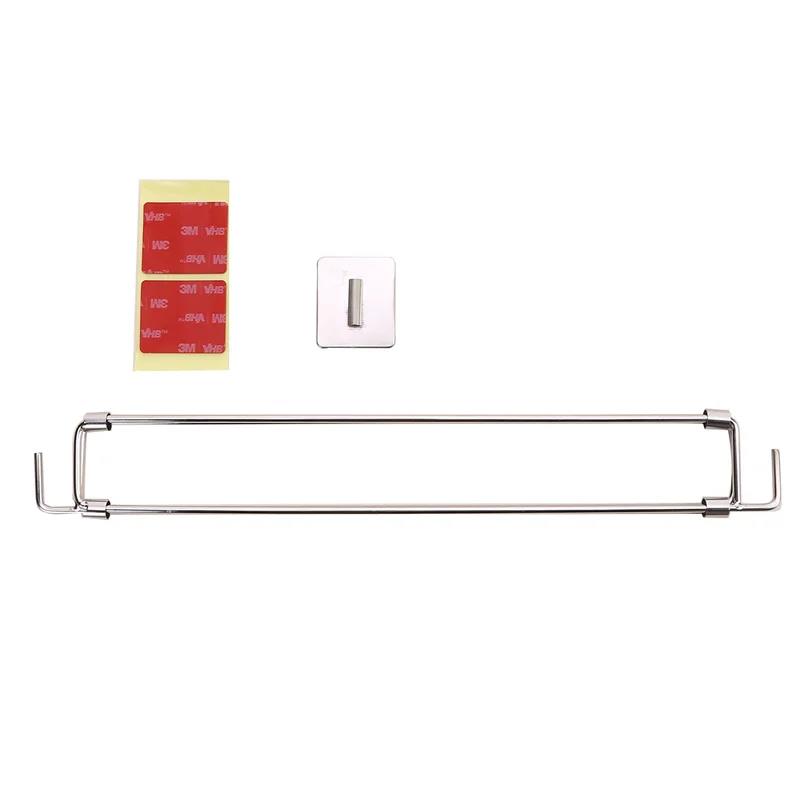 

RV Shower Storage Rod - Adjustable Telescopic Corner Shelf For Camper Toiletry Organization срібний