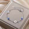Unift Evil Eye Bracelet for Women Men Stainless Steel Star of David Bracelet Fashion Metal Chai Pendant Bracelet Amulet Jewelry