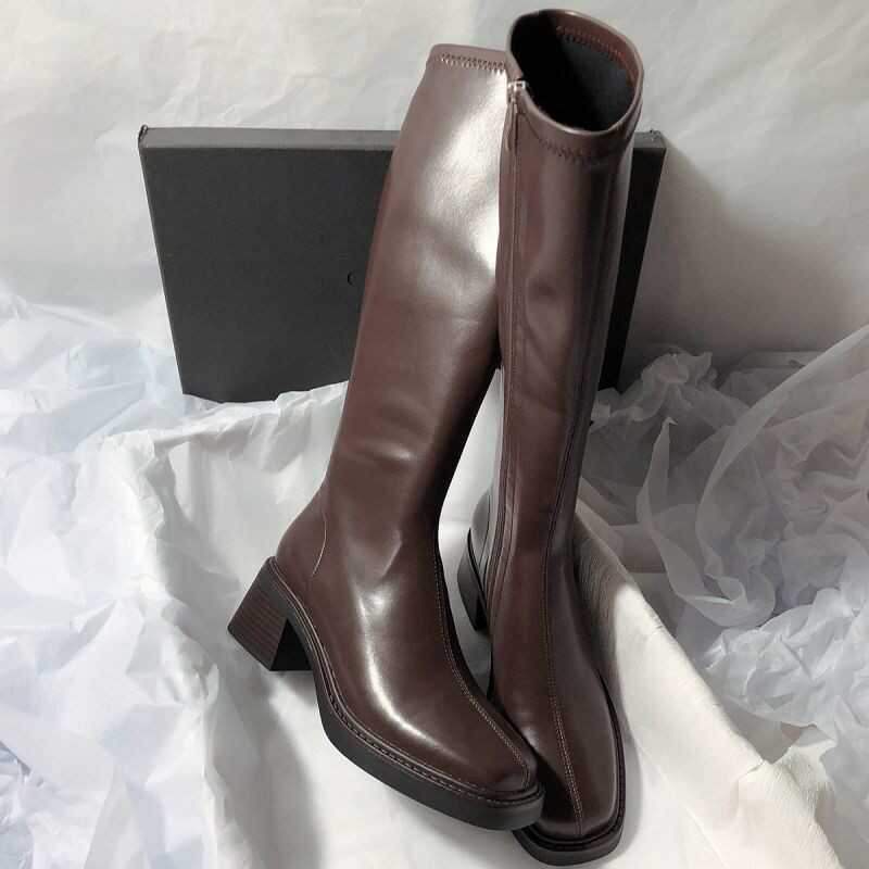 

Boots Women s 2025 New Winter But Knee High Knight Boots Skinny Thick Heel Chelsea Boots 40